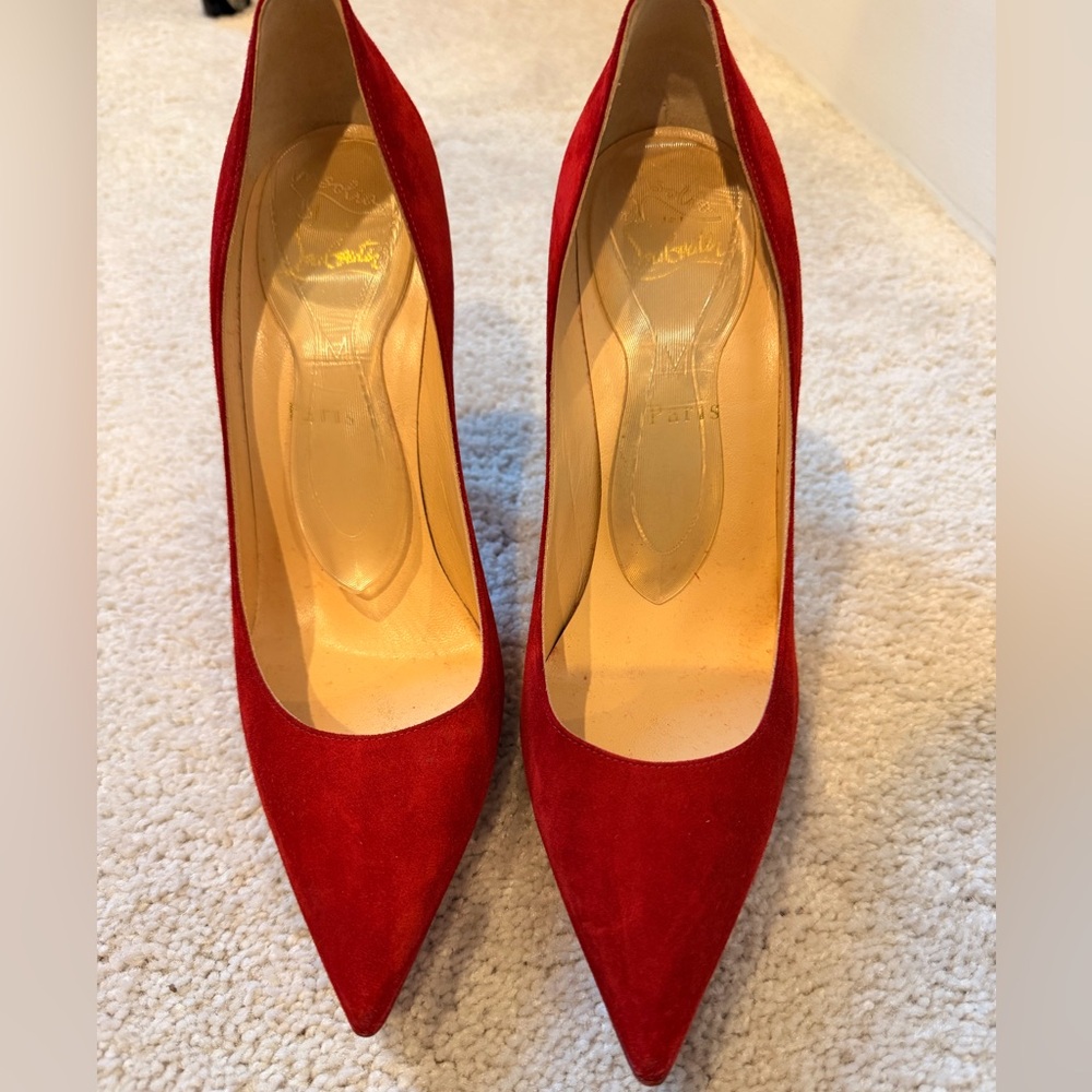 Christian Louboutin Pigalle Red Suede 100mm - Picture 5 of 6